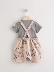 Mono-Elefant - Jersey-Babyset aus 100 % Baumwolle mit Latzhose und Body (0Monate -2Jahre) - Bild 3 von 9