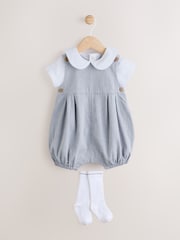 Gris - 100% Cotton Smart Baby Romper, Bodysuit And Socks Dungarees Set (0mths-2yrs) - Imagen 1 de 13