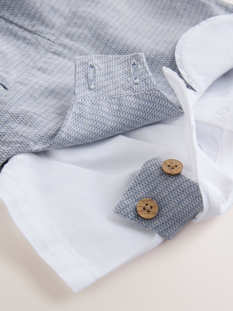 Grey 100% Cotton Smart Baby Romper, Bodysuit And Socks Dungarees Set (0mths-2yrs) - Image 12 of 13