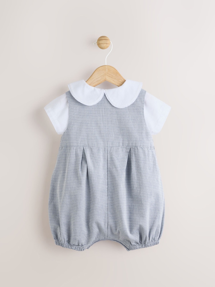 Grey 100% Cotton Smart Baby Romper, Bodysuit And Socks Dungarees Set (0mths-2yrs) - Image 8 of 13