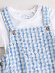 Blue Check Baby Woven Dungaree and Bodysuit Set (0mths-2yrs) - Image 5 of 8