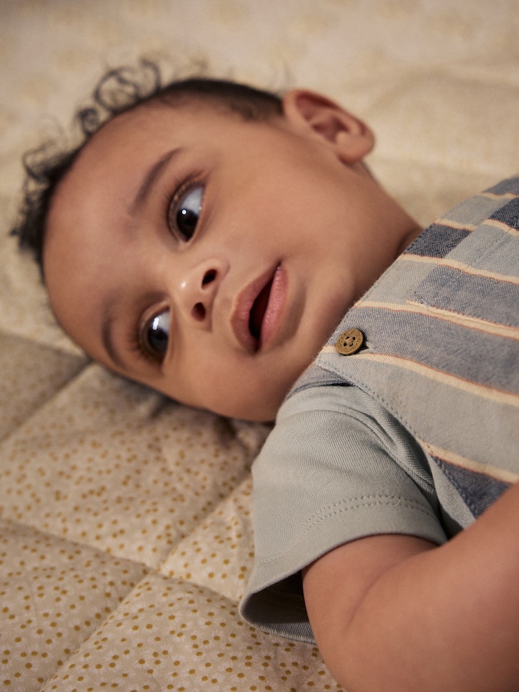 Minerals Stripe Baby Woven Dungaree and Bodysuit Set (0mths-2yrs) - Image 3 of 3