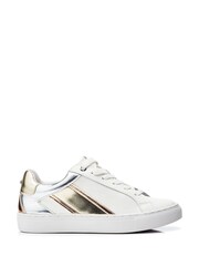 Moda in Pelle Abrini Multi Panel Slab Sole White Trainers - Image 1 of 4