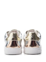 Moda in Pelle Abrini Multi Panel Slab Sole White Trainers - Image 3 of 4