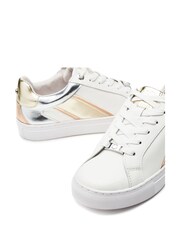 Moda in Pelle Abrini Multi Panel Slab Sole White Trainers - Image 4 of 4
