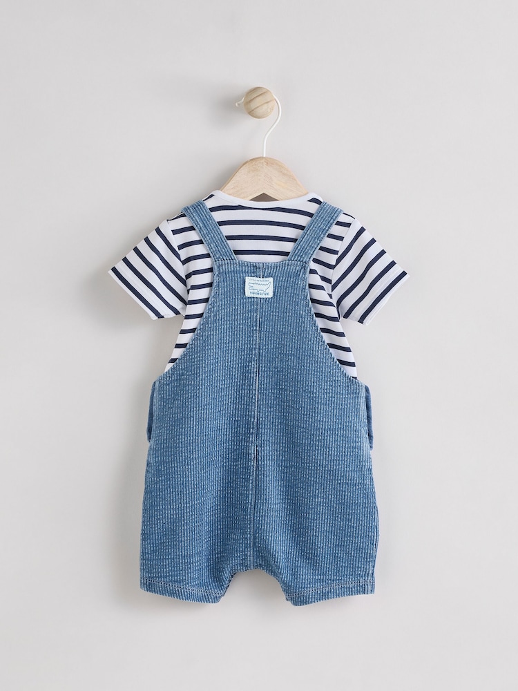 Blue Croc Baby Denim Dungaree and Bodysuit Set (0mths-2yrs) - Image 3 of 8