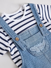 Blue Croc Baby Denim Dungaree and Bodysuit Set (0mths-2yrs) - Image 5 of 8