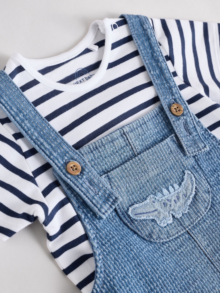 Blue Croc Baby Denim Dungaree and Bodysuit Set (0mths-2yrs) - Image 5 of 8