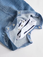 Blue Croc Baby Denim Dungaree and Bodysuit Set (0mths-2yrs) - Image 8 of 8
