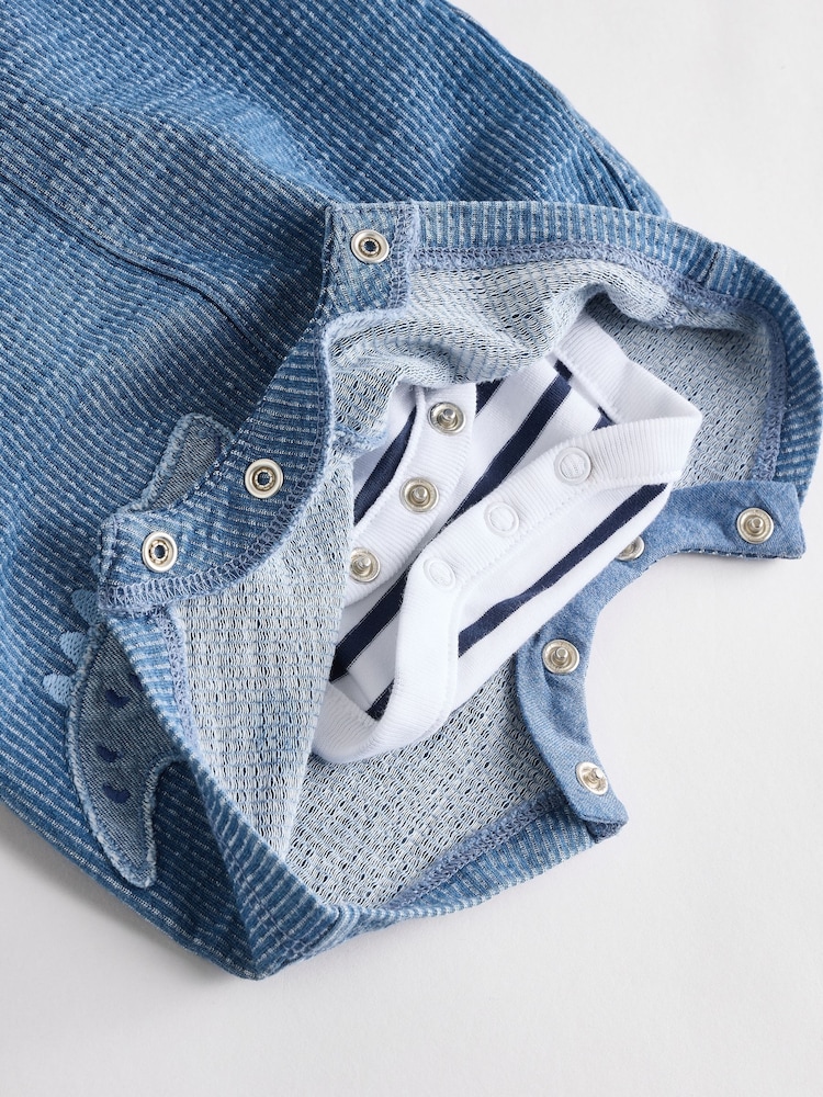 Blue Croc Baby Denim Dungaree and Bodysuit Set (0mths-2yrs) - Image 8 of 8