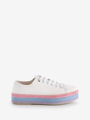 Moda In Pelle Braidee Unlined Lace Up Espadrile Trainers - Image 1 of 1