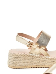 Moda In Pelle Nashay Two Part Low Espadrille Wedges - Image 4 of 4