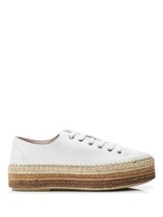Moda In Pelle Braidee Unlined Lace Up Espadrile Trainers - Image 1 of 4