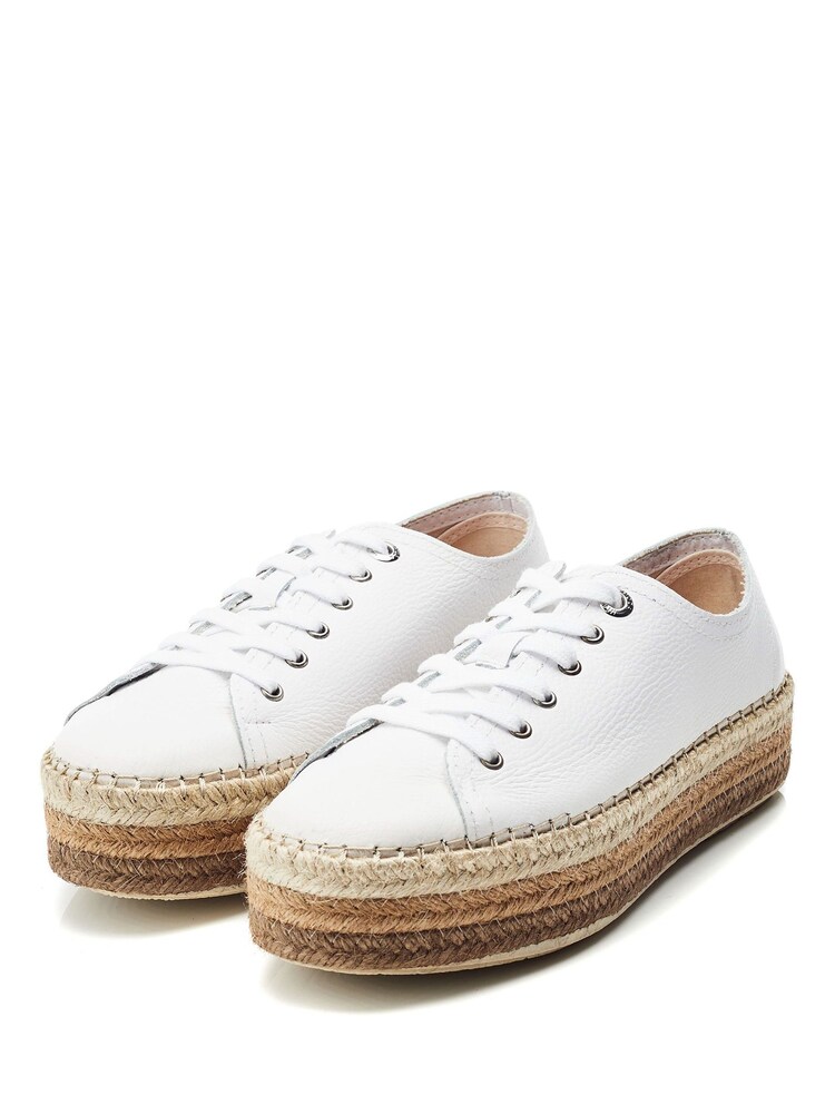 Moda In Pelle Braidee Unlined Lace Up Espadrile Trainers - Image 2 of 4