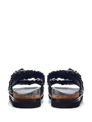 Moda in Pelle Olisia Glitz Buckle Weave Footbed Black Sandals - Image 2 of 4