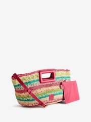 Moda In Pelle Sorrento Striped Raffia Tote Bag - Image 1 of 1