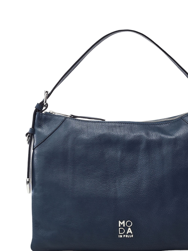 Moda in Pelle Blue Jasmine Clean Slouch Shoulder Bag - Image 1 of 4
