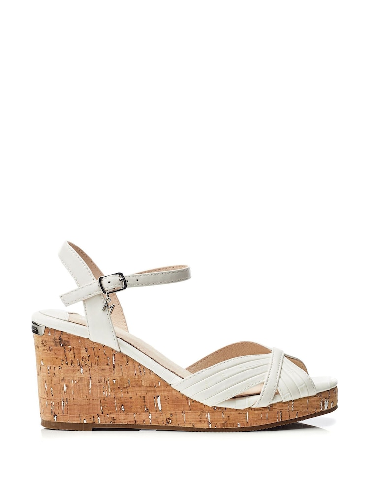 Blanco - Sandalias de cuña cruzadas Peppermint de Moda In Pelle - Imagen 1 de 4 Blanco - Sandalias de cuña cruzadas Peppermint de Moda In Pelle - Imagen 1 de 4