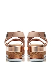 Moda In Pelle Romani Assymetric Part Cork Wedges - Image 3 of 4