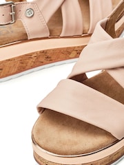 Moda In Pelle Romani Assymetric Part Cork Wedges - Image 4 of 4