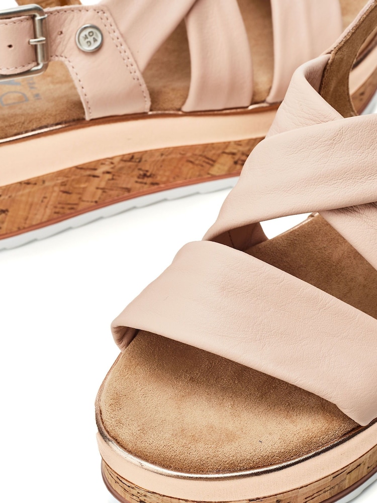 Moda In Pelle Romani Assymetric Part Cork Wedges - Image 4 of 4