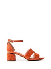 Moda in Pelle Niina One Band Low Wedge Comfort Orange Mules - Image 1 of 4