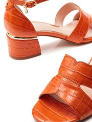 Moda in Pelle Niina One Band Low Wedge Comfort Orange Mules - Image 3 of 4