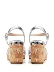 Plateado - Sandalias de cuña cruzadas Peppermint de Moda In Pelle - Imagen 2 de 4