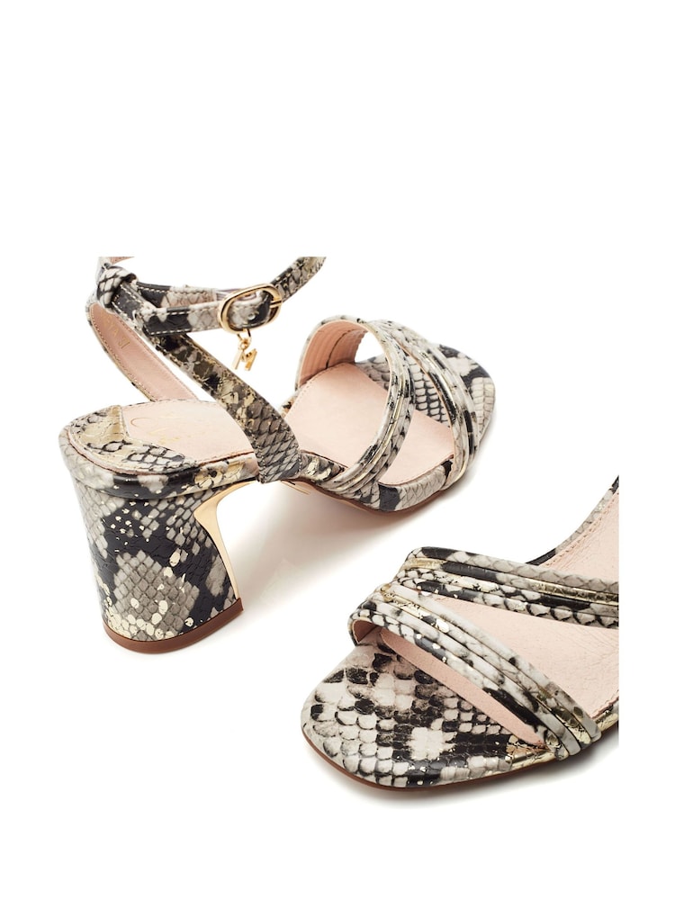 Moda in Pelle Animal Raeya Tubular Strappy Swoosh Heel Sandals - Image 4 of 4