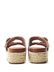 Moda in Pelle Olympe Cross-Over Footbed Black Sandals - Image 3 of 4