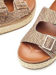 Moda in Pelle Olympe Cross-Over Footbed Black Sandals - Image 4 of 4
