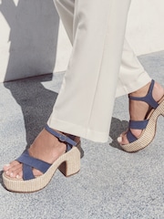 Moda In Pelle Luchiia Raffia Cross-Over Sandals - Image 1 of 5