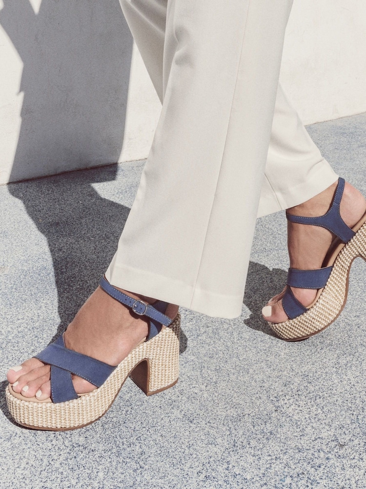 Moda In Pelle Luchiia Raffia Cross-Over Sandals - Image 1 of 5
