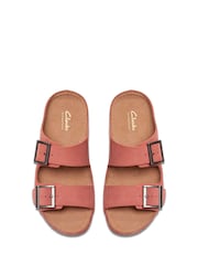 Clarks Pink Leather Brookleigh Sun Sandals - Image 6 of 7