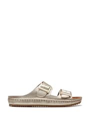 Clarks Gold Leather Brookleigh Sun Sandals - Image 1 of 7