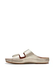 Clarks Gold Leather Brookleigh Sun Sandals - Image 2 of 7