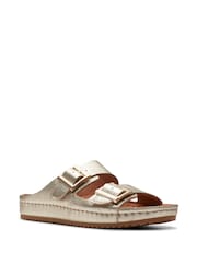 Clarks Gold Leather Brookleigh Sun Sandals - Image 4 of 7