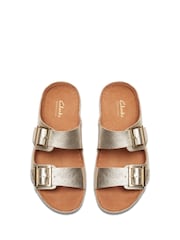 Clarks Gold Leather Brookleigh Sun Sandals - Image 6 of 7