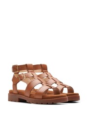 Clarks Brown Leather Orinoco Cove Sandals - Image 4 of 6