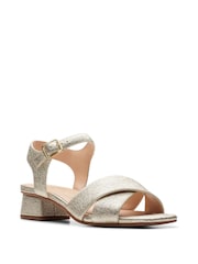 Clarks Gold Lea Serina35 Cross Sandals - Image 6 of 6
