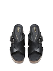 Clarks Black Leather Sivanne Walk Sandals - Image 6 of 7