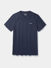 Синий и темно-синий - Aubin Khaki Green Horncastle 100% Cotton T-Shirt - Image 2 of 2