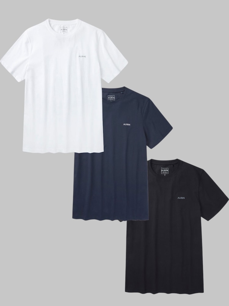 Aubin Louth White T-Shirt 3 Pack - Image 1 of 1