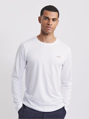 Aubin White Alford 100% Cotton Long Sleeve T-Shirt - Изображение 1 из 2