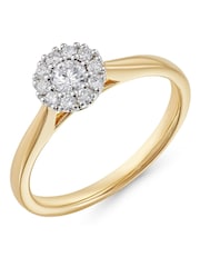 Beaverbrooks 18ct Yellow Gold Diamond Halo Ring - Image 1 of 5