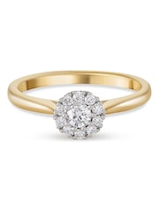 Beaverbrooks 18ct Yellow Gold Diamond Halo Ring - Image 2 of 5