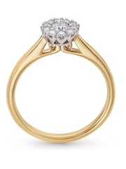 Beaverbrooks 18ct Yellow Gold Diamond Halo Ring - Image 3 of 5