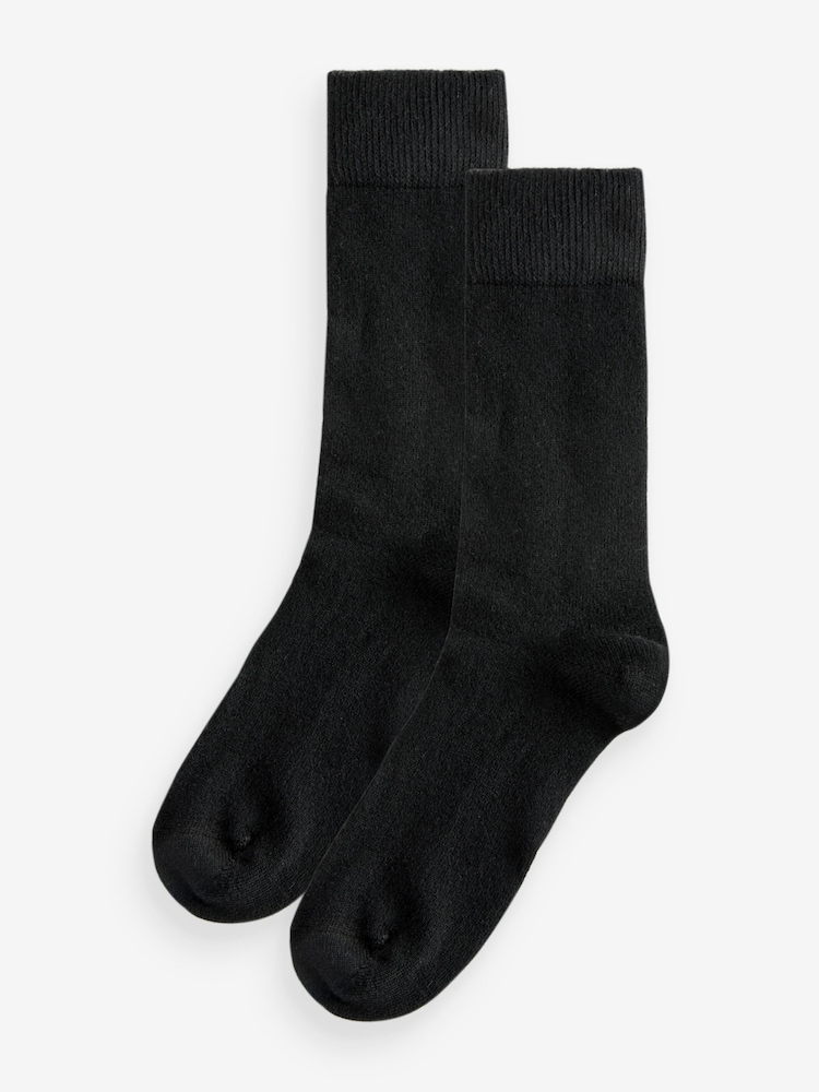 Black Lambswool Signature Socks 2 Pack - Image 1 of 6