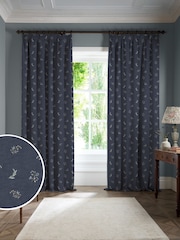 Historic Royal Palaces Midnight Victoria Sprigs Made To Measure Curtains - Image 1 of 10