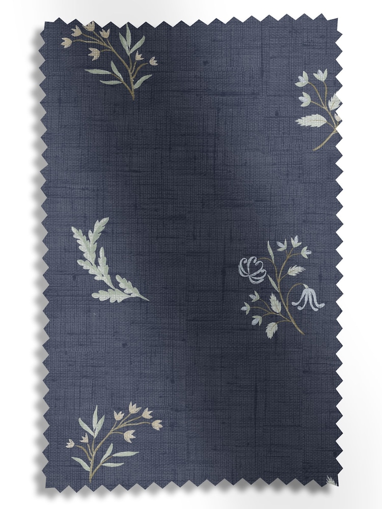 Historic Royal Palaces Midnight Victoria Sprigs Made To Measure Curtains - Image 10 of 10 Historic Royal Palaces Midnight Victoria Sprigs Made To Measure Curtains - Image 10 of 10